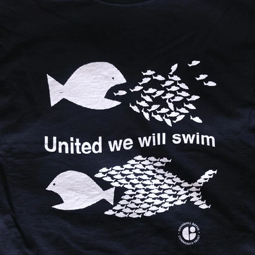 Govanhill Baths t-shirt with a single colour screen-print